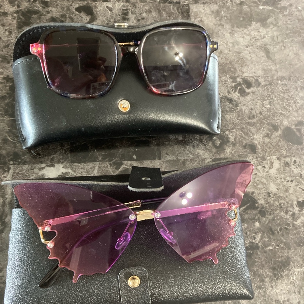 SHEIN Pink and Purple Kids Butterfly Sunglasses
